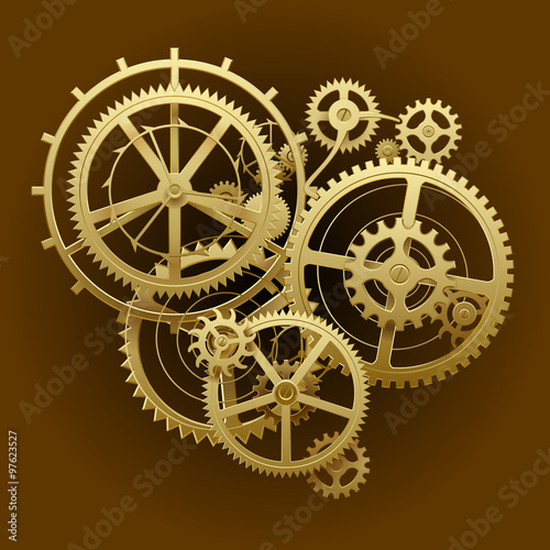 Gold gear wheels