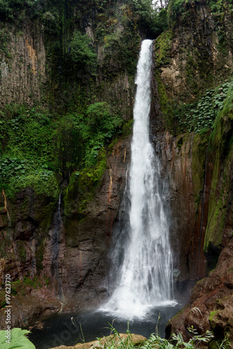 View of La Fortuna Waterfall in a forest, Alajuela Province, Costa Rica