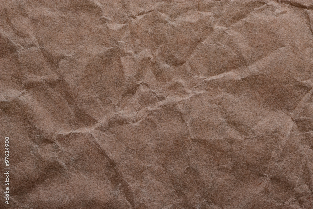 Fototapeta premium Brown crumpled paper for background