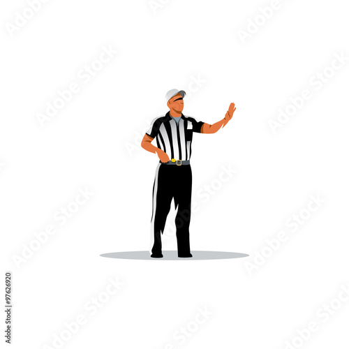 American football referee. Vector Illustration.