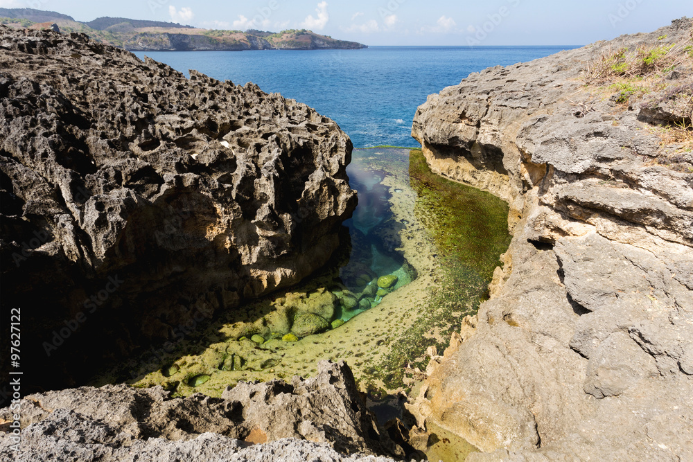 rock formation coastline at Nusa Penida island
