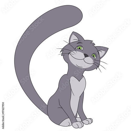 Smiling gray cat