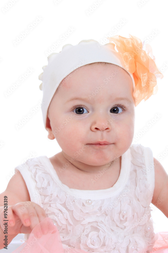 portrait of a pretty little girl in a pink dress portrait of a pretty little girl in a pink dress