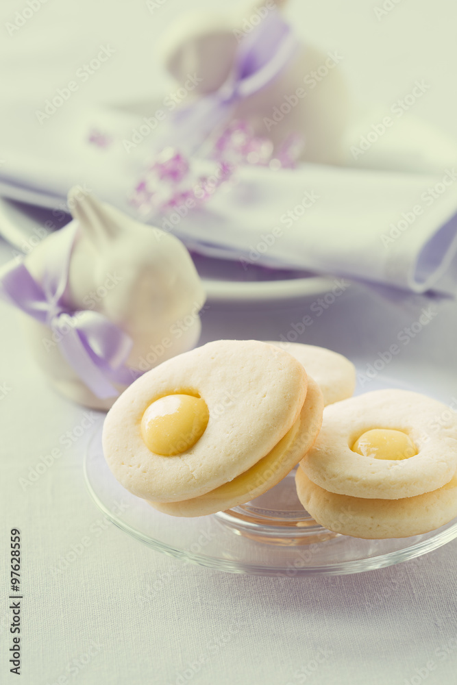 custom made wallpaper toronto digitalTwo funny easter bunny and easter cookies, easter table setting