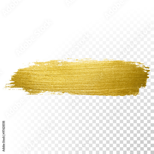 Vector gold paint brush stroke.