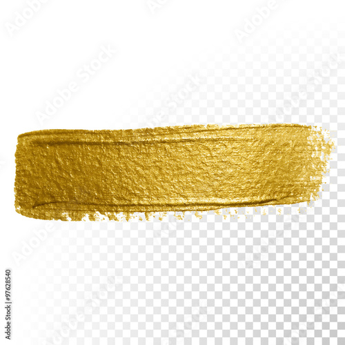 Vector gold paint brush stroke.