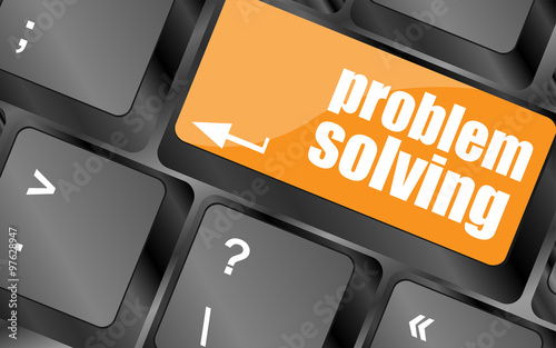 problem solving button on computer keyboard key, vector illustration