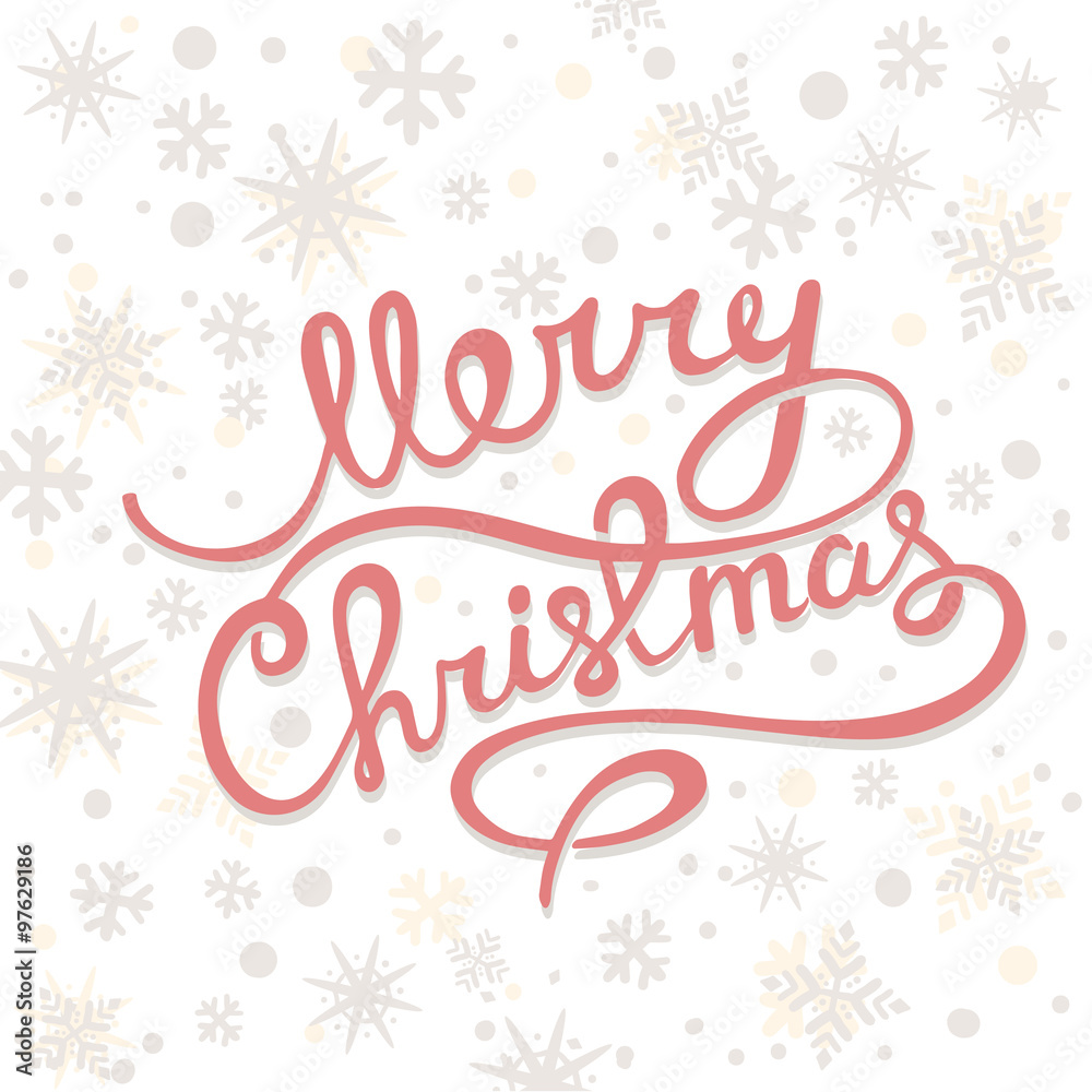 Vector illustration of christmas greetings with hand written tex