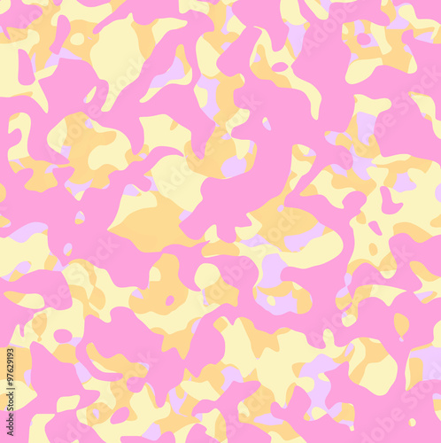 abstract camouflage pattern in orange pink yellow