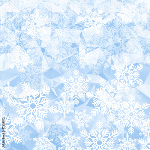 Snowflakes polygonal background