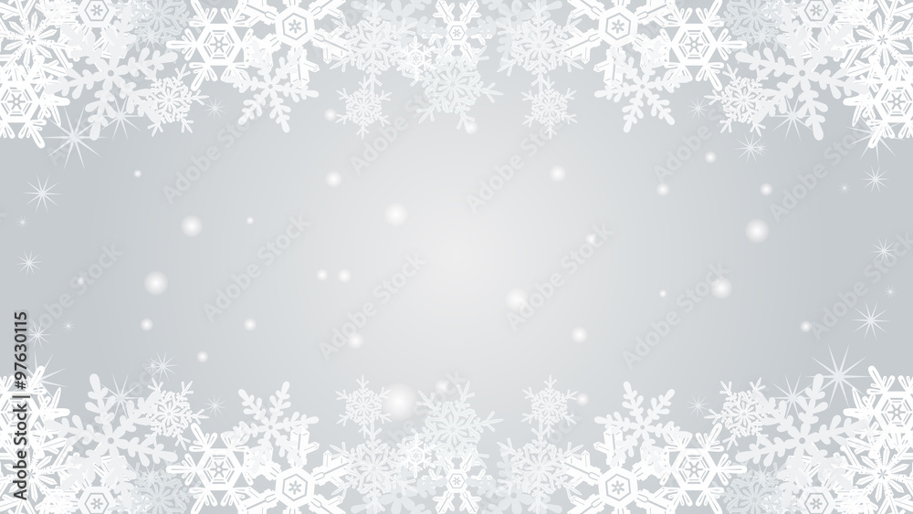 Snowflake  border frame -Silver color