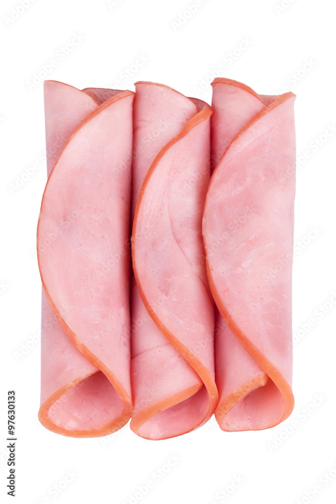 smoked ham isolated on white background smoked ham isolated on white background