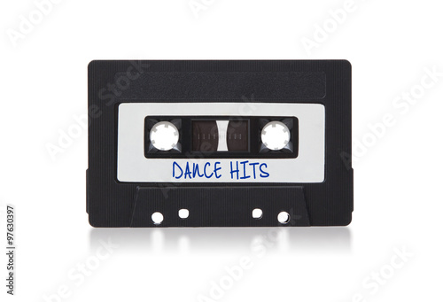 Vintage audio cassette tape  isolated on white background