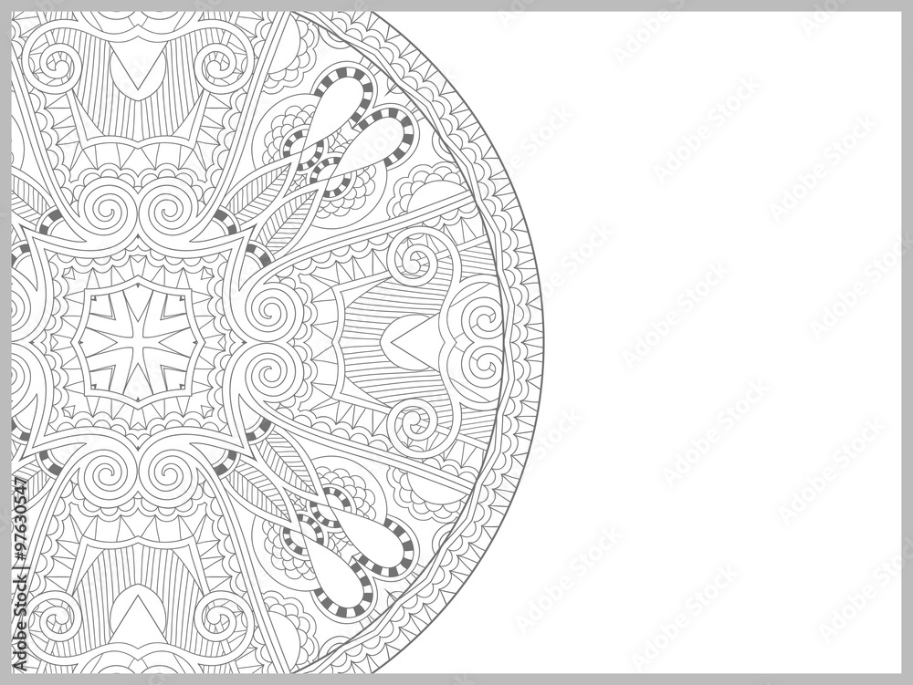 Naklejka premium unique coloring book page for adults - flower paisley design