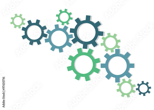 Abstract conceptual image of business gears cogwheel connection teamwork creative template with space as background