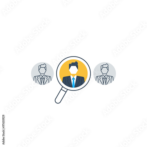 Recruitment concept. Head hunting. Interview a candidate.