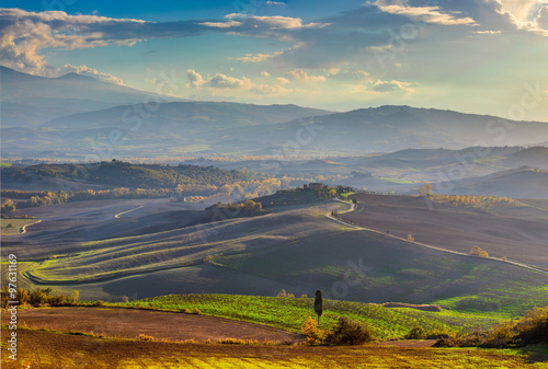 Panoramic view of Beautiful Valley in the morning landscape,