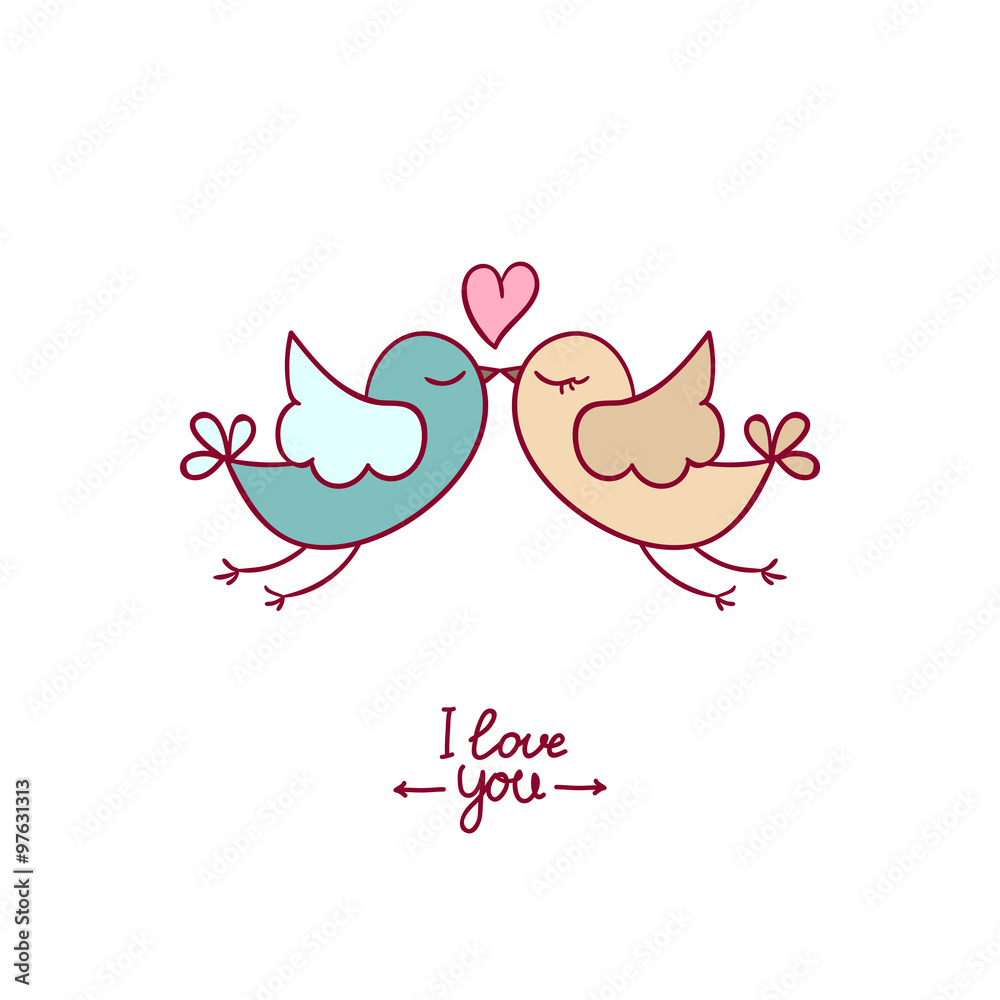 Fototapeta premium Valentine's Day doodles. Romantic hand drawn elements. Vector.