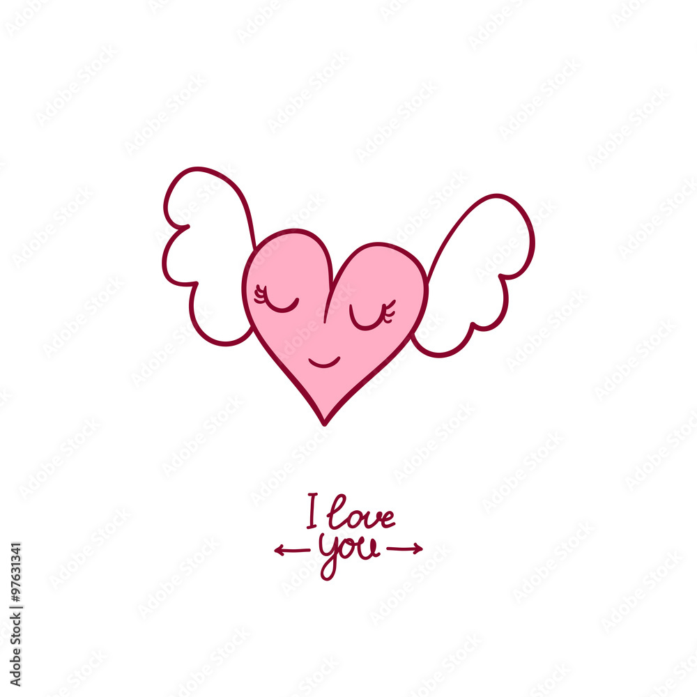 Valentine's Day doodles. Romantic hand drawn elements. Vector.