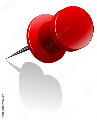 Metal thumb tack in red color