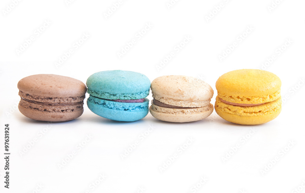 Colorful macaron on white background Colorful macaron on white background