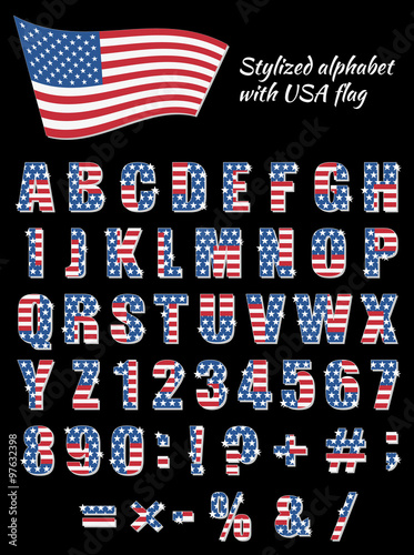 Font with an American flag