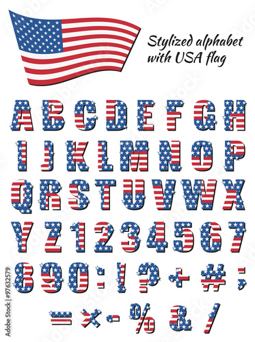 Font with an American flag