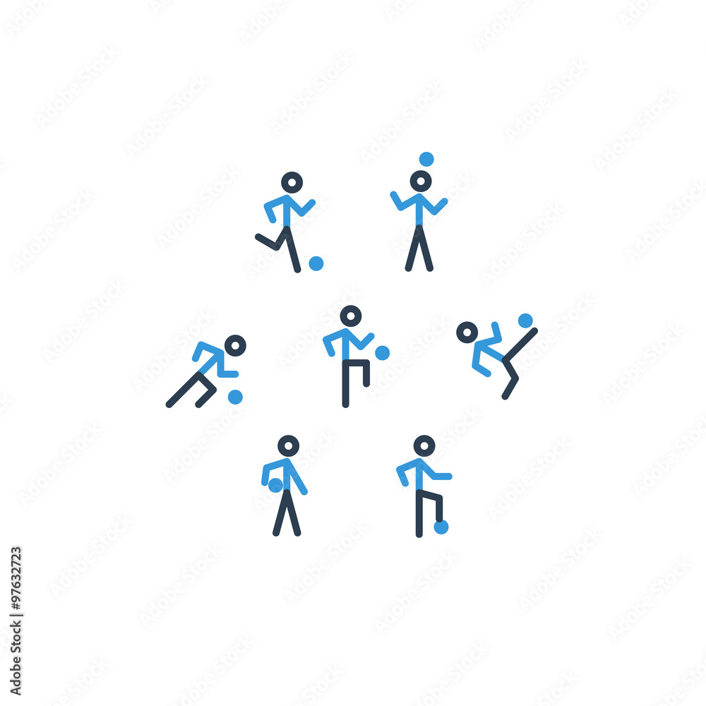Football player icon set Football player icon set