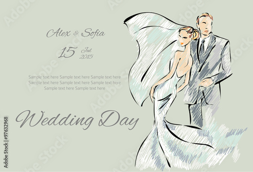 Wedding Day invitation with sweet couple