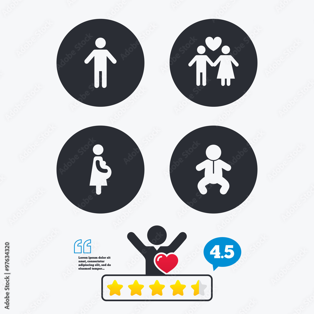 Family lifetime icons. Couple love and pregnancy Family lifetime icons. Couple love and pregnancy