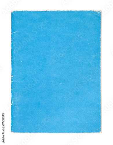 Blank blue comic book cover isolated on white background