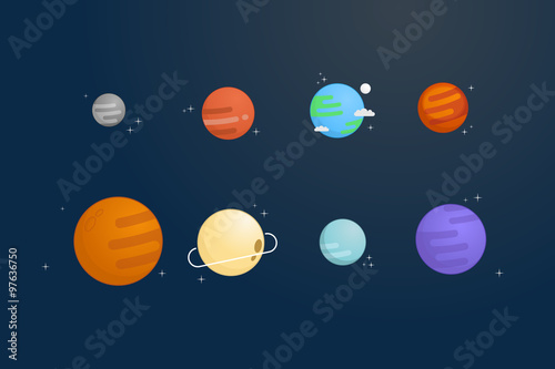 The solar system vector illustration