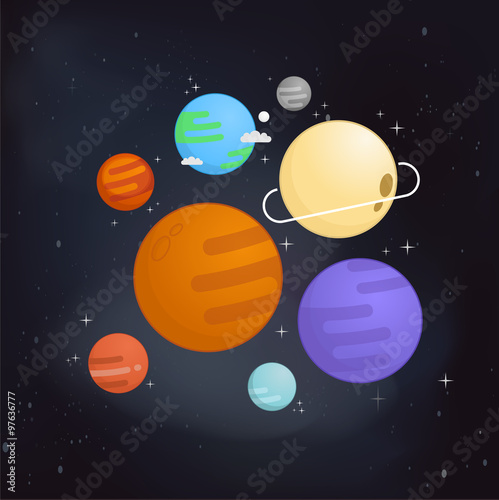 Fototapeta Naklejka Na Ścianę i Meble -  The solar system vector illustration