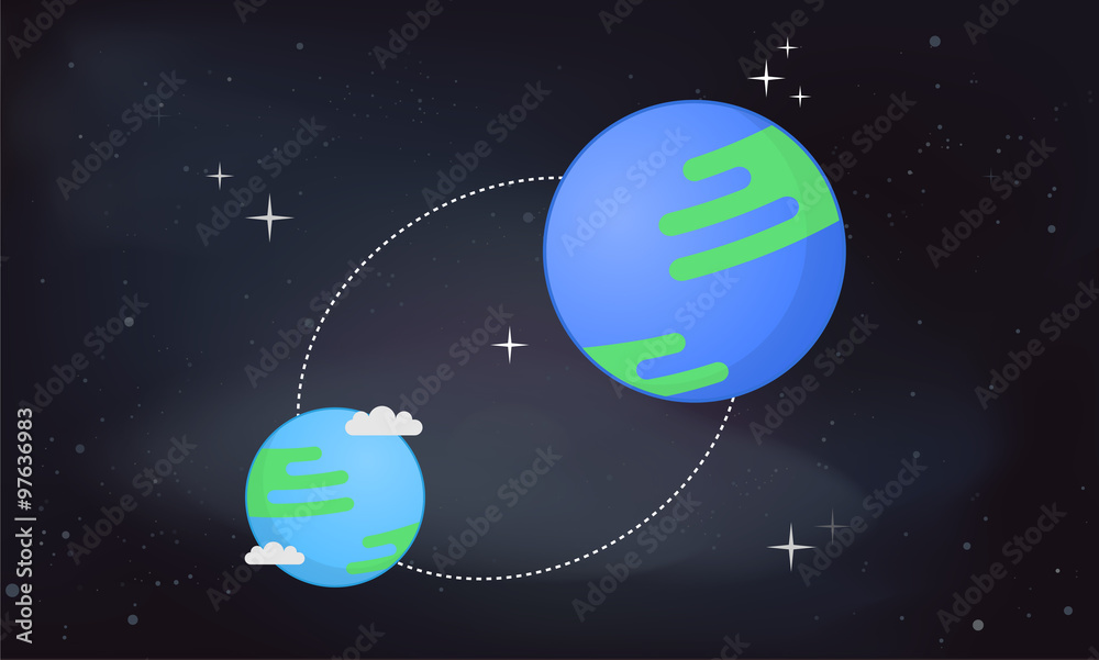 Super-earth concept vector illustration