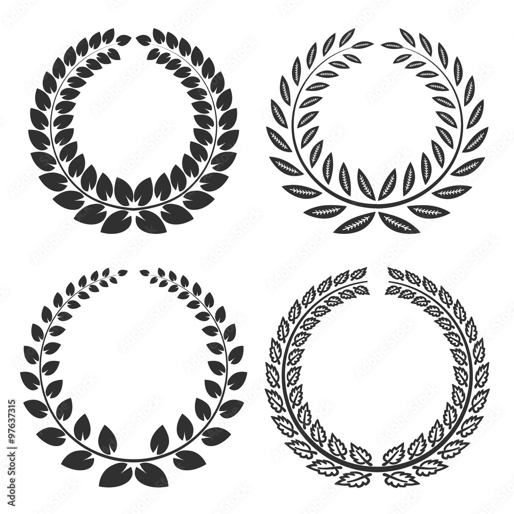 Kit of four heraldic wreaths.