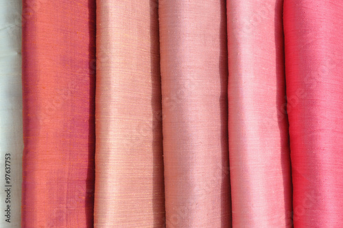 silk fabrics hanging in the Gardent