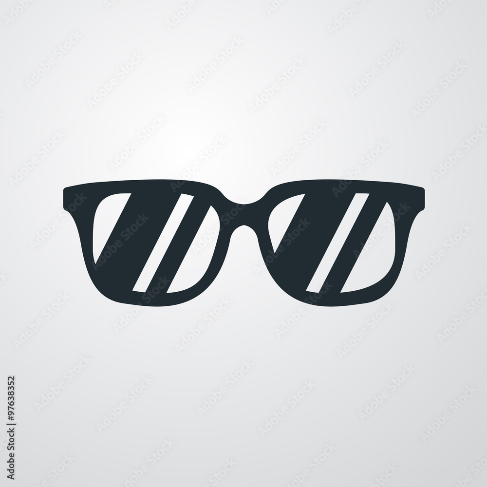 Icono plano gafas de sol sobre fondo degradado Icono plano gafas de sol sobre fondo degradado