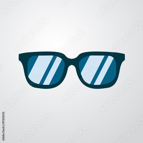 Icono plano gafas de sol color en fondo degradado