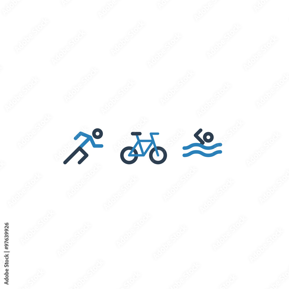 Triathlon icon set