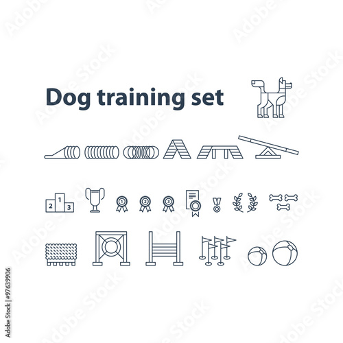 Dog competition, playground set.