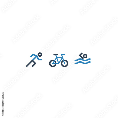 Triathlon icon set