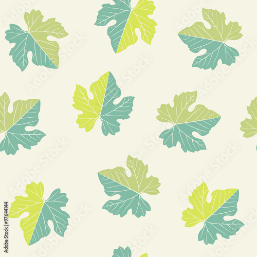 seamless pattern of  grape leaves