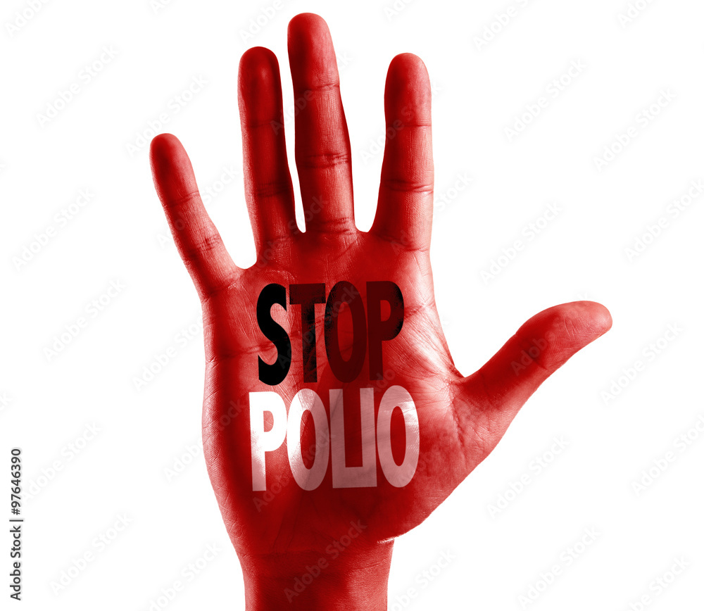 Stop Polio written on hand isolated on white background Stop Polio written on hand isolated on white background