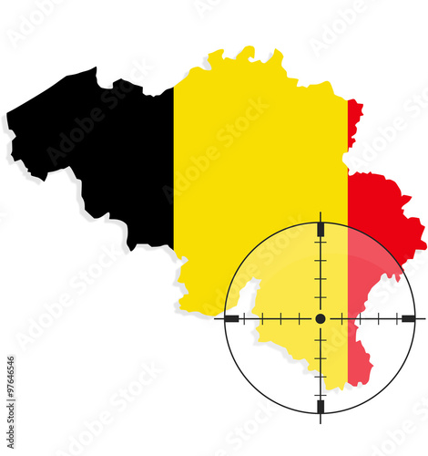 Belgische Flaggen Karte mit Fadenkreuz