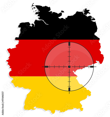 Deutsche Flaggen Karte mit Fadenkreuz