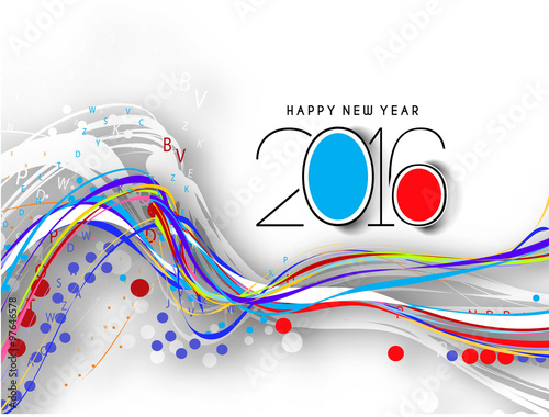 Happy new year 2016 Text Design
