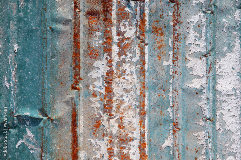 grunge rusty zinc wall as background.