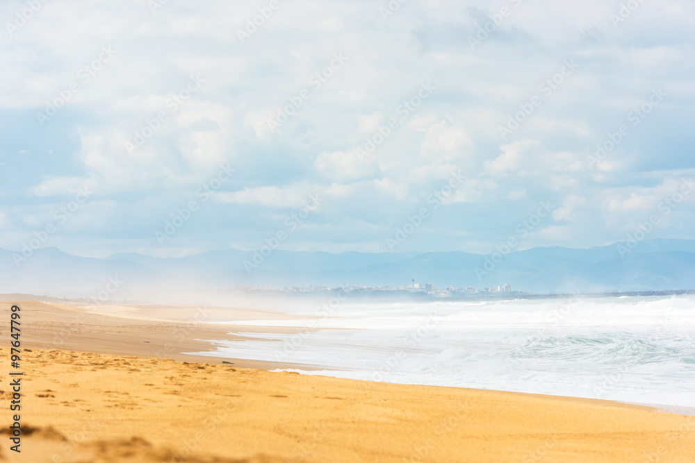 Long Sand Atlantic Beach with ocean waves