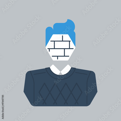 Poker face. Difficult customer. Dead end in negotiation. Defense.