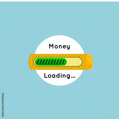 Loading success concept with loading bar and dollar sign suitable for business flat concepts. Eps10 vector illustration